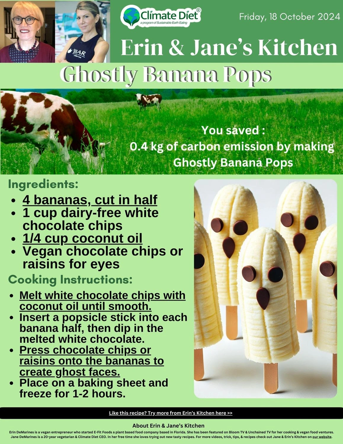 Ghostly Banana Pops