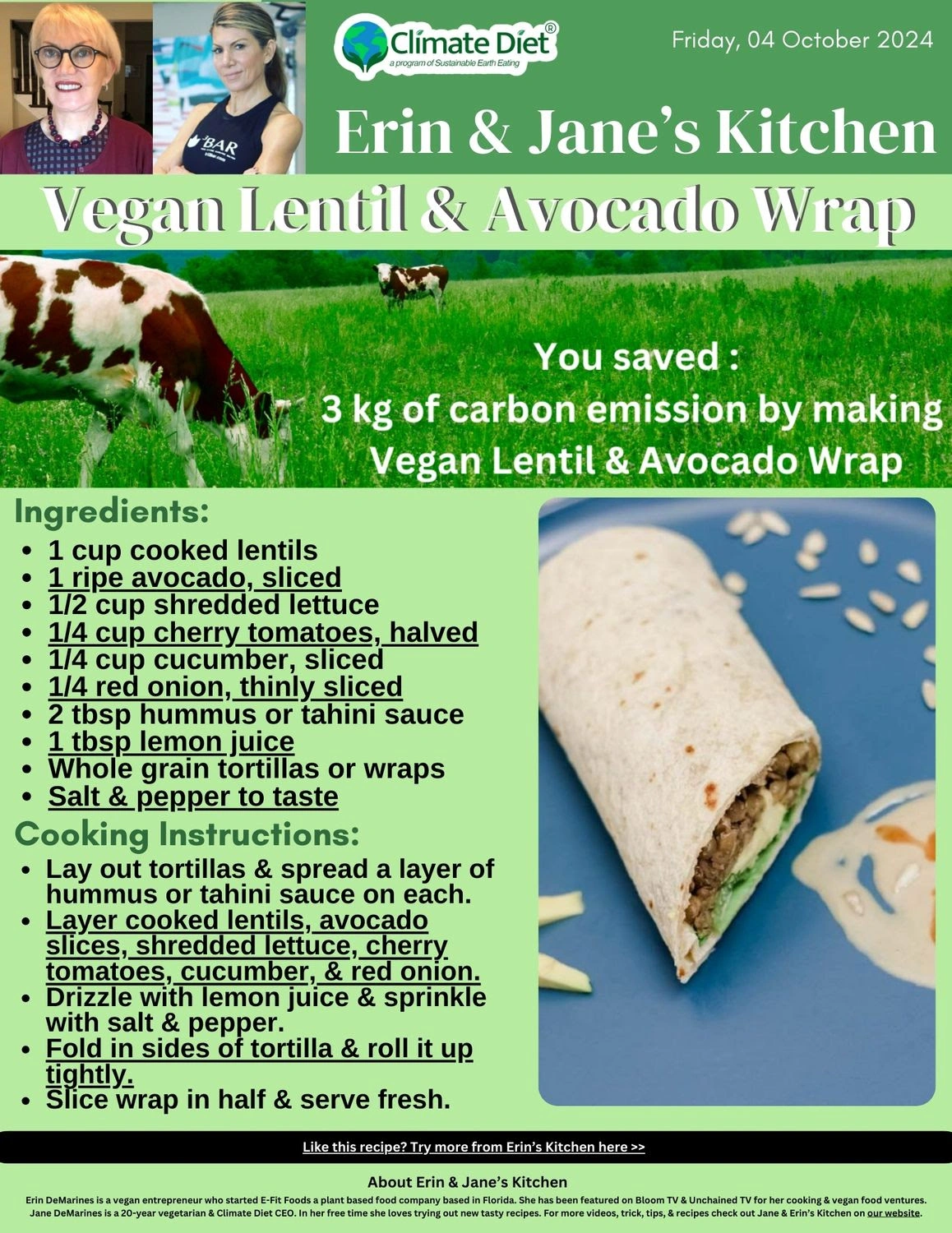 Vegan Lentil & Avocado Wrap