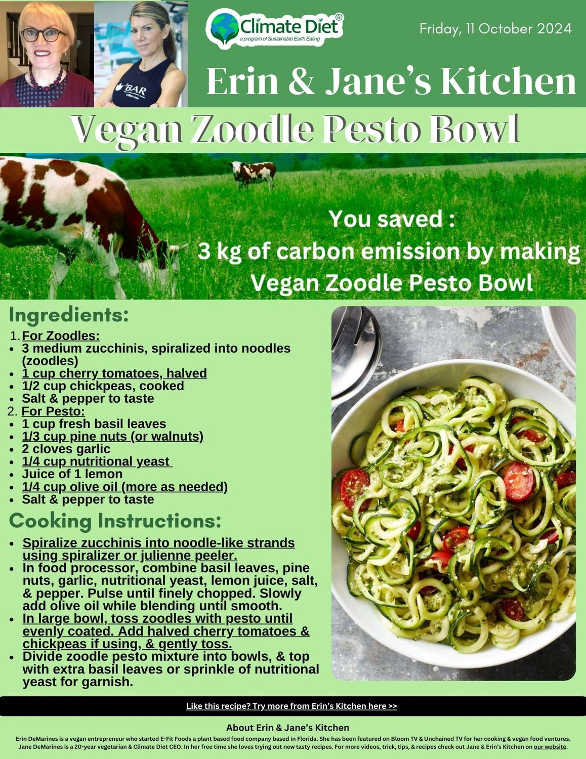 Vegan Zoodle Pesto Bowl