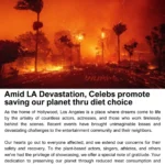 Amid LA Devastation, Celebs promote saving our planet thru diet choice