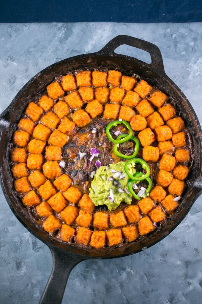 Sweet Potato Tater Tot Casserole (Hotdish)